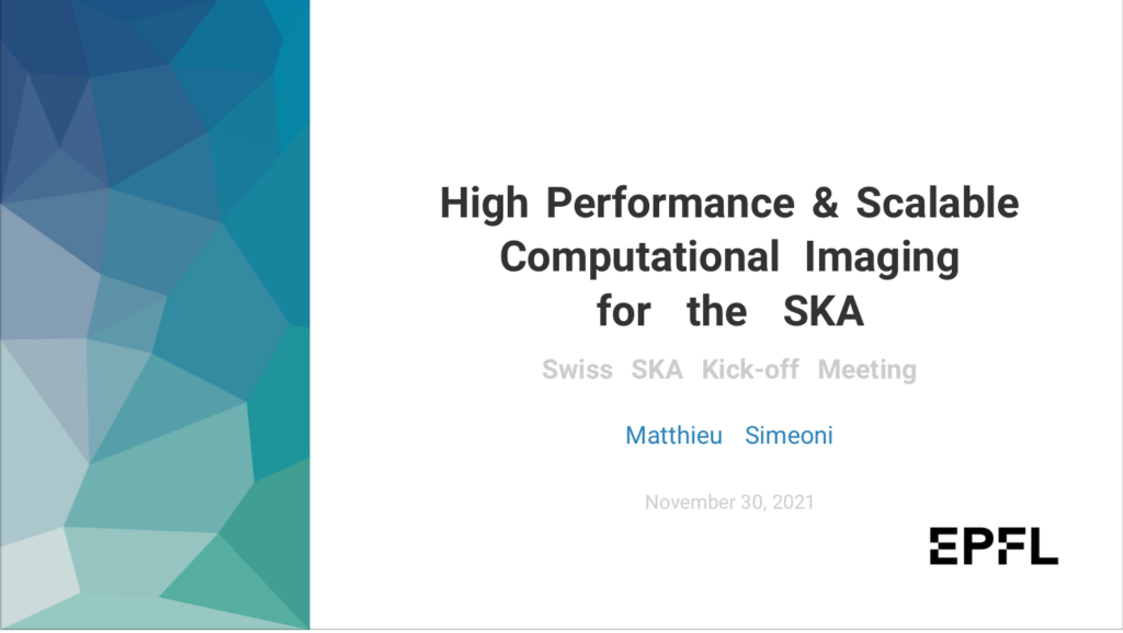 Cover image for the presentation High Performance Computing at the Swiss SKA kick-off meeting